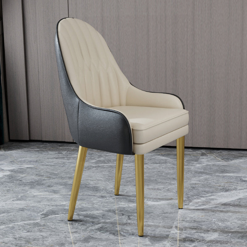 Glam Style Side Chair Leather Indoor Dining Chair for Living Room