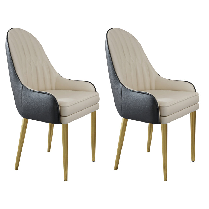 Glam Style Side Chair Leather Indoor Dining Chair for Living Room