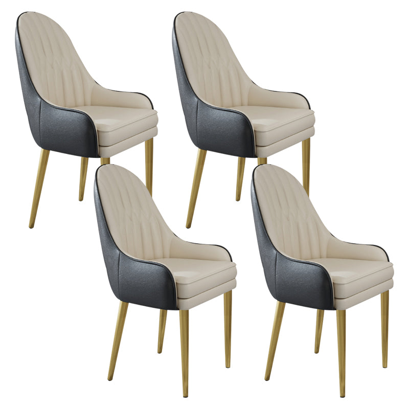 Glam Style Side Chair Leather Indoor Dining Chair for Living Room