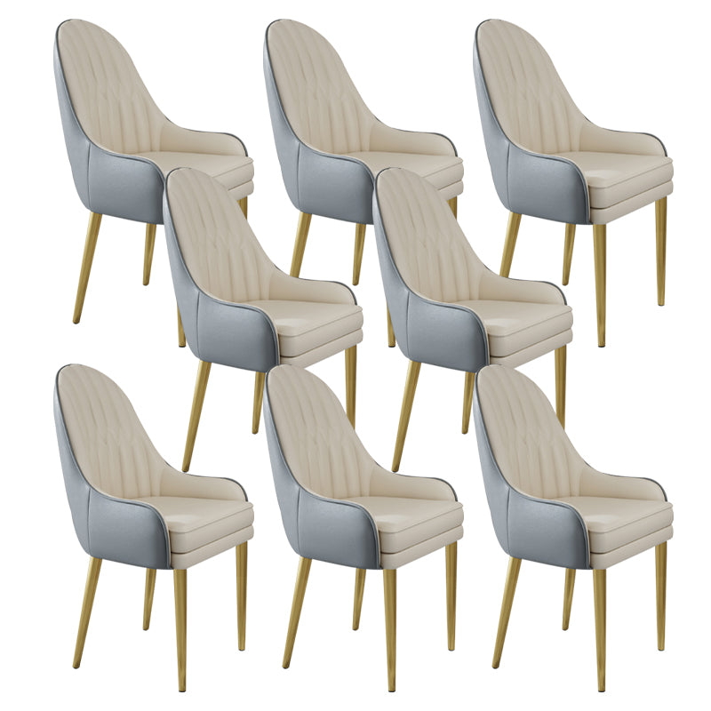 Glam Style Side Chair Leather Indoor Dining Chair for Living Room