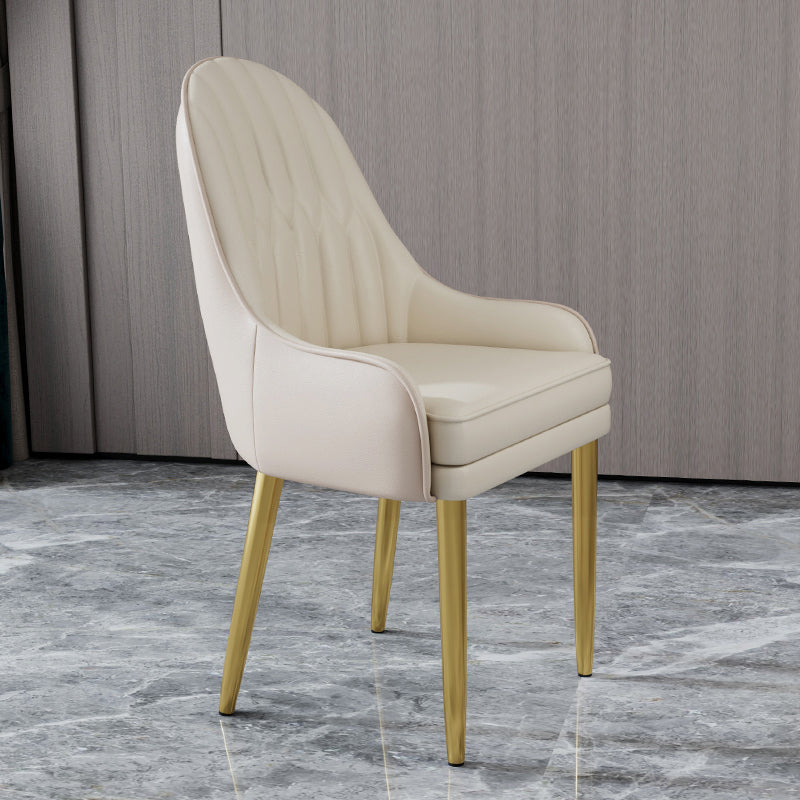 Glam Style Side Chair Leather Indoor Dining Chair for Living Room