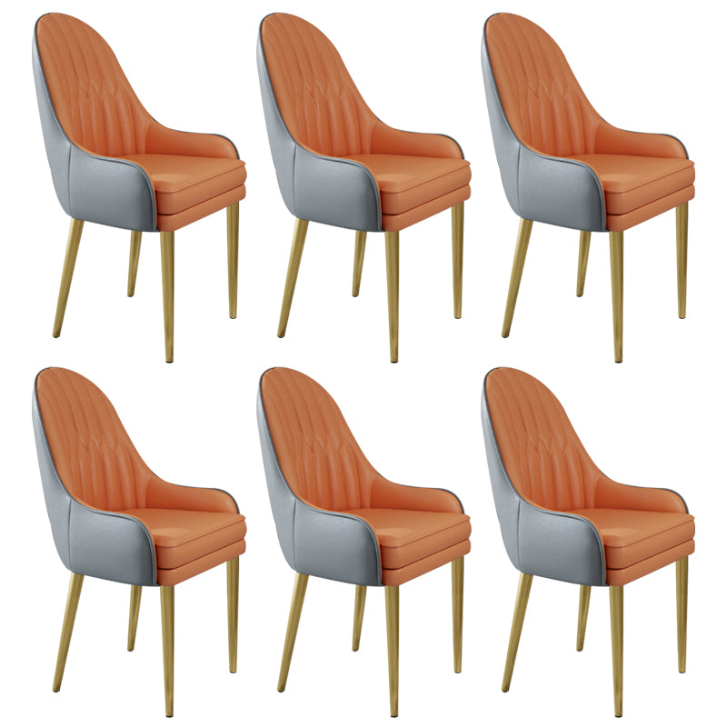 Glam Style Side Chair Leather Indoor Dining Chair for Living Room