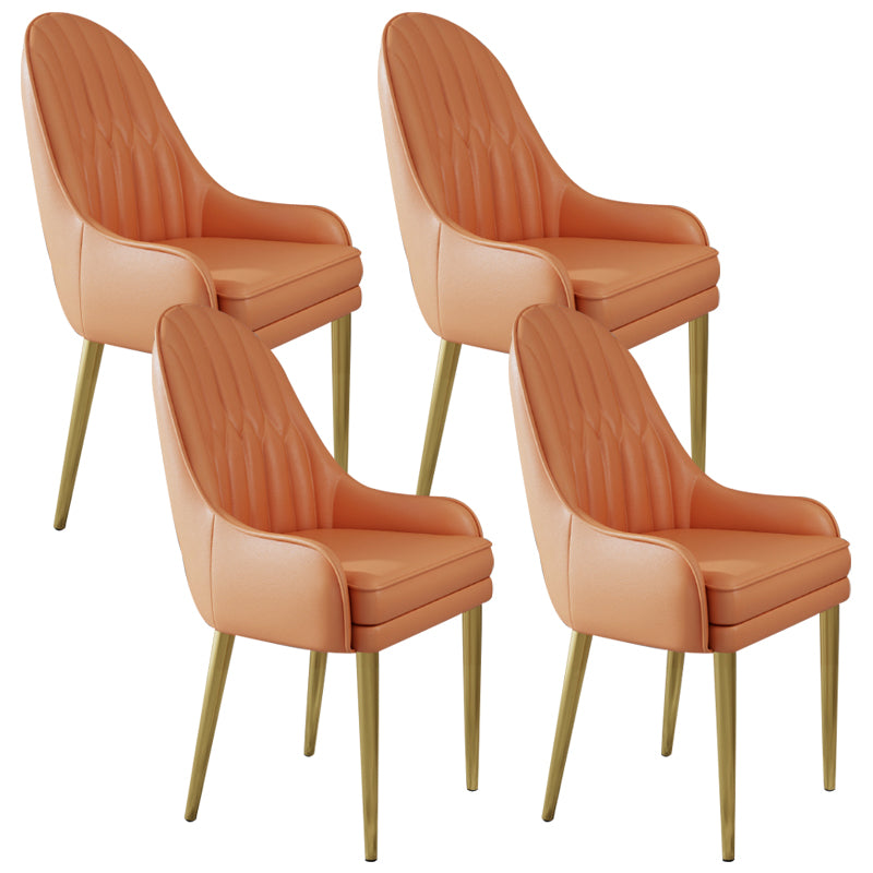 Glam Style Side Chair Leather Indoor Dining Chair for Living Room