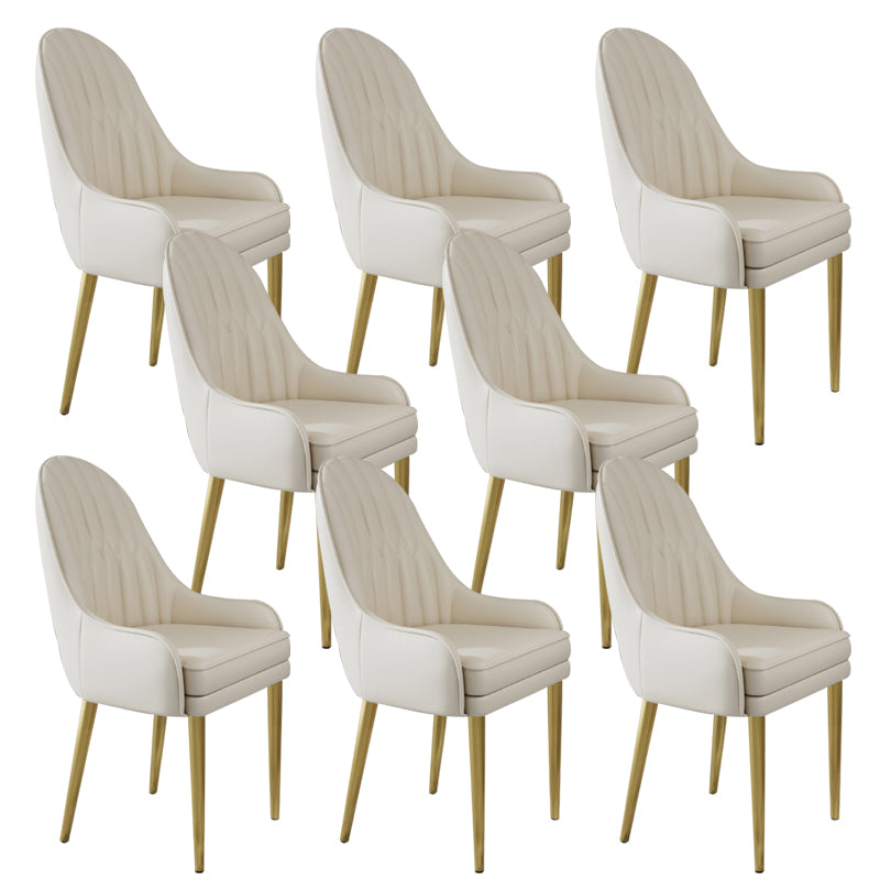 Glam Style Side Chair Leather Indoor Dining Chair for Living Room