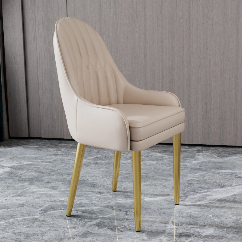 Glam Style Side Chair Leather Indoor Dining Chair for Living Room
