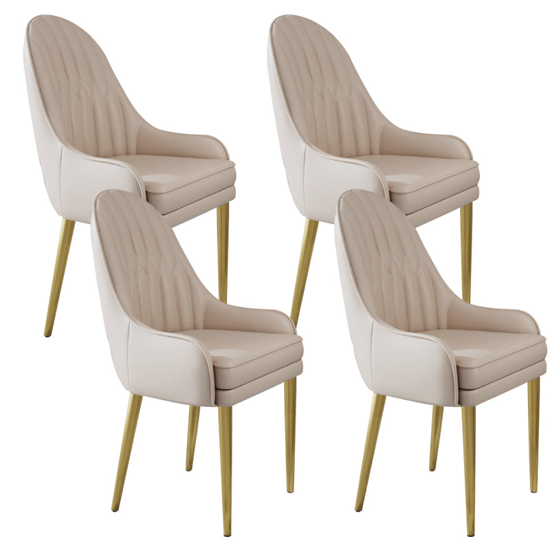 Glam Style Side Chair Leather Indoor Dining Chair for Living Room