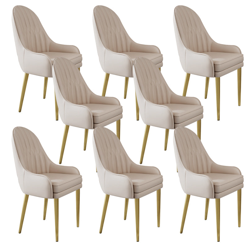 Glam Style Side Chair Leather Indoor Dining Chair for Living Room