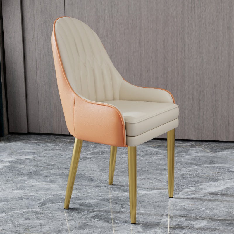 Glam Style Side Chair Leather Indoor Dining Chair for Living Room
