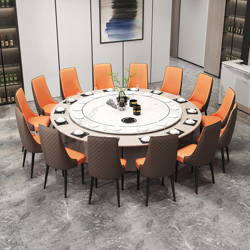 Glam Style Side Chair Leather Parsons Indoor Dining Chair for Living Room