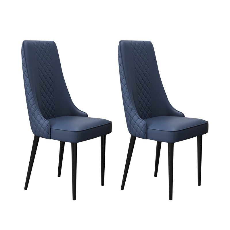 Glam Style Side Chair Leather Parsons Indoor Dining Chair for Living Room