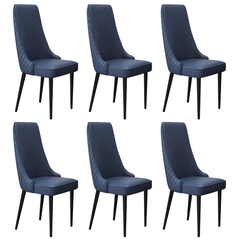 Glam Style Side Chair Leather Parsons Indoor Dining Chair for Living Room