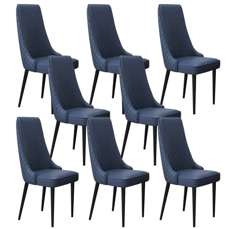 Glam Style Side Chair Leather Parsons Indoor Dining Chair for Living Room