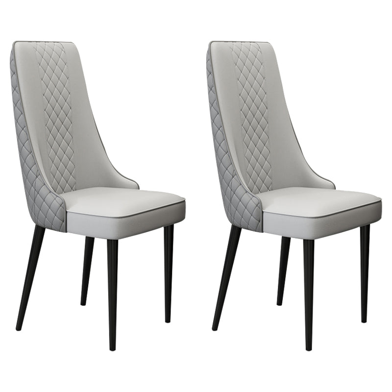 Glam Style Side Chair Leather Parsons Indoor Dining Chair for Living Room