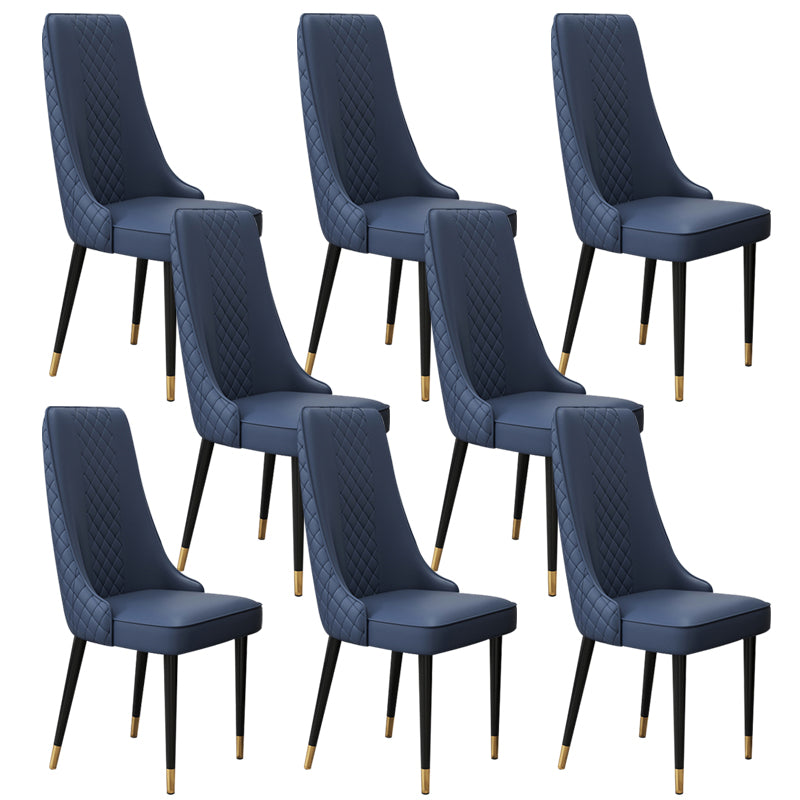 Glam Style Side Chair Leather Parsons Indoor Dining Chair for Living Room