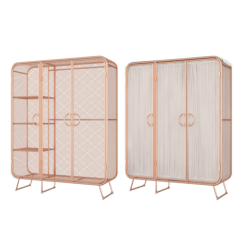 Modern Style Wardrobe Cabinet Metal Clothes Rail Wardrobe Armoire