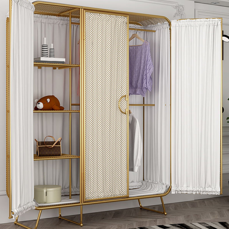 Modern Style Wardrobe Cabinet Metal Clothes Rail Wardrobe Armoire