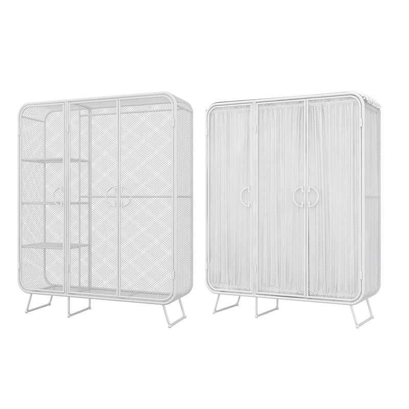 Modern Style Wardrobe Cabinet Metal Clothes Rail Wardrobe Armoire