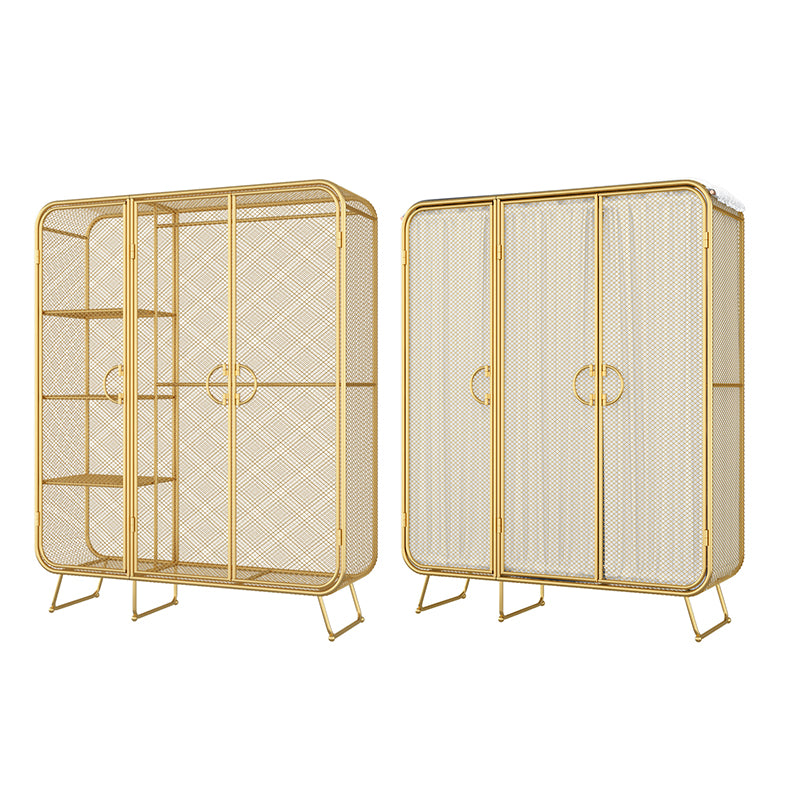 Modern Style Wardrobe Cabinet Metal Clothes Rail Wardrobe Armoire
