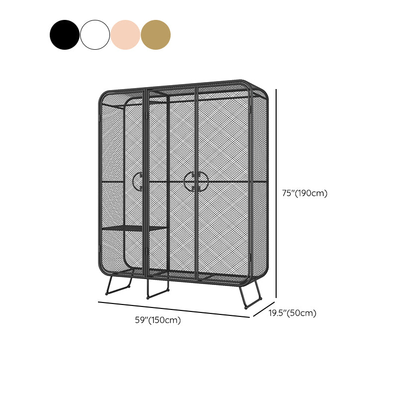 Modern Style Wardrobe Cabinet Metal Clothes Rail Wardrobe Armoire