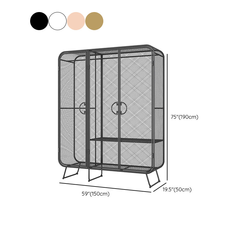 Modern Style Wardrobe Cabinet Metal Clothes Rail Wardrobe Armoire