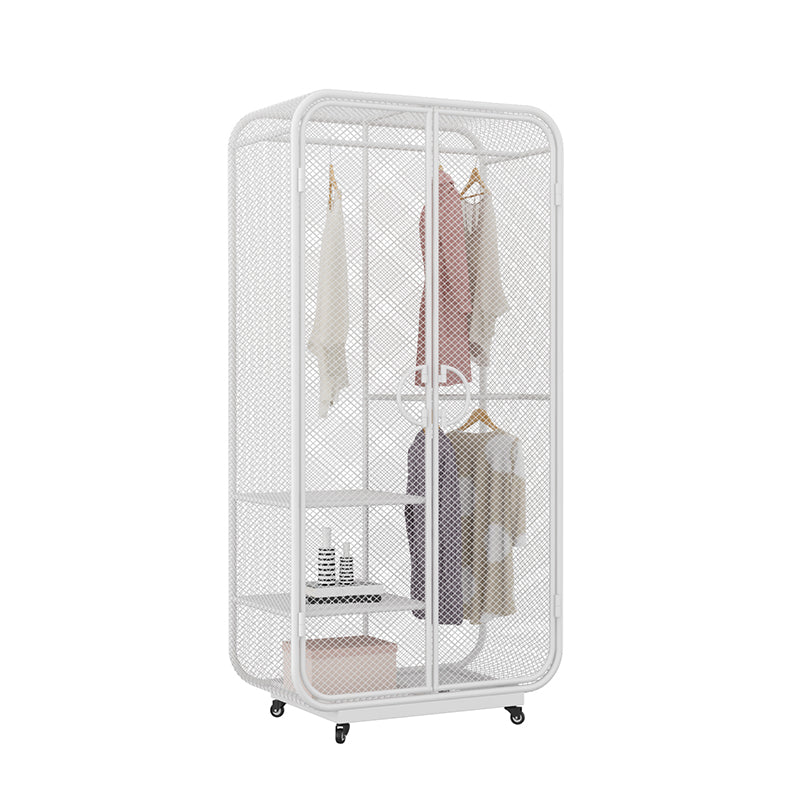 Modern Style Wardrobe Cabinet Clothes Rail Metal Wardrobe Armoire