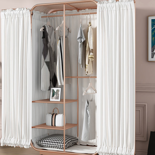 Modern Style Wardrobe Cabinet Clothes Rail Metal Wardrobe Armoire