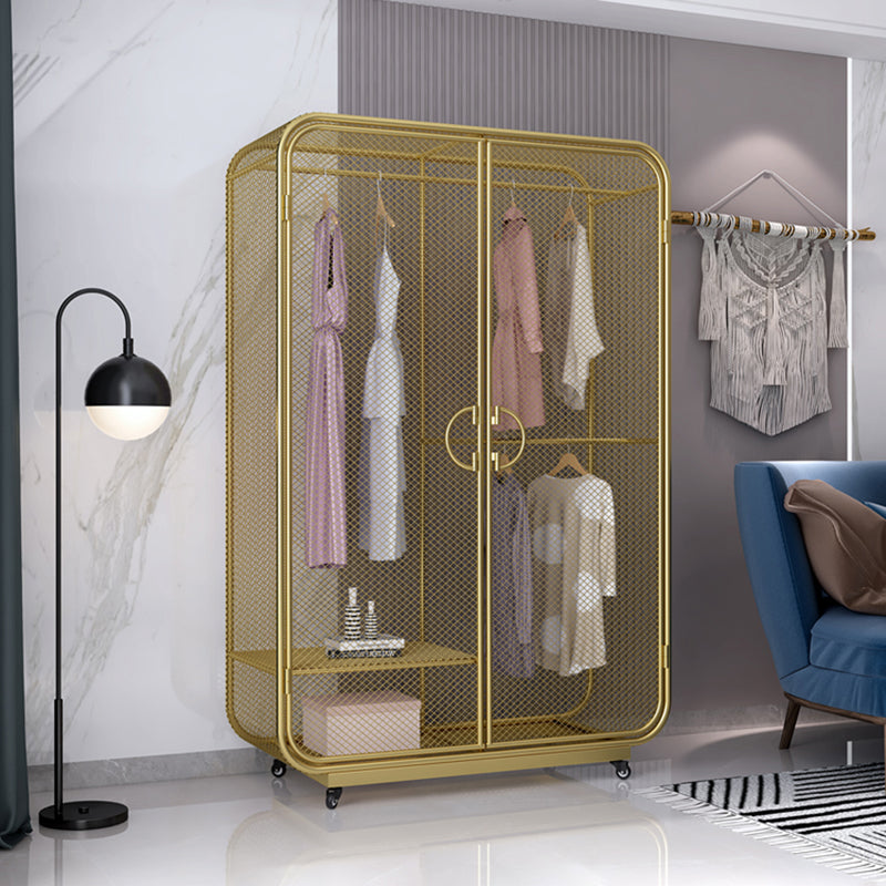 Modern Style Wardrobe Cabinet Clothes Rail Metal Wardrobe Armoire