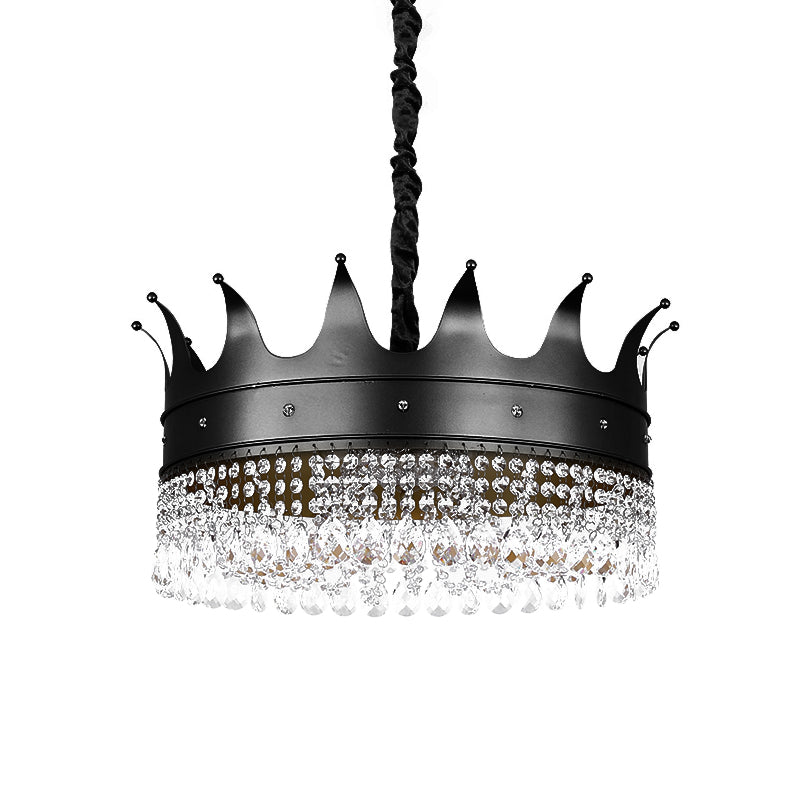 Bambini 4/5/5/6 luci a pendente lampadario nero a forma di corona a forma di crynal Ap apolpito con tonalità metallica