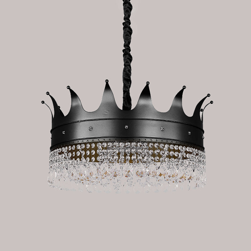Bambini 4/5/5/6 luci a pendente lampadario nero a forma di corona a forma di crynal Ap apolpito con tonalità metallica