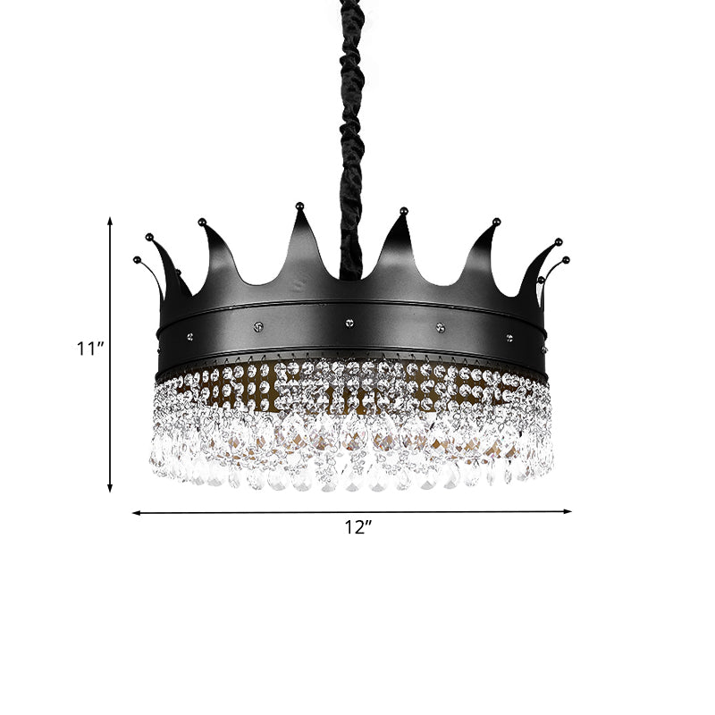 Bambini 4/5/5/6 luci a pendente lampadario nero a forma di corona a forma di crynal Ap apolpito con tonalità metallica