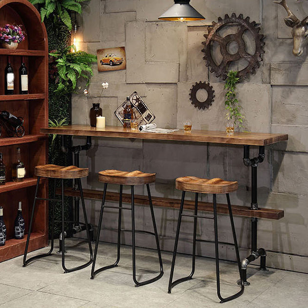 Brown and Black Pub Table Set Industrial 1/2/4/7 Pieces Bar Pub Table Set