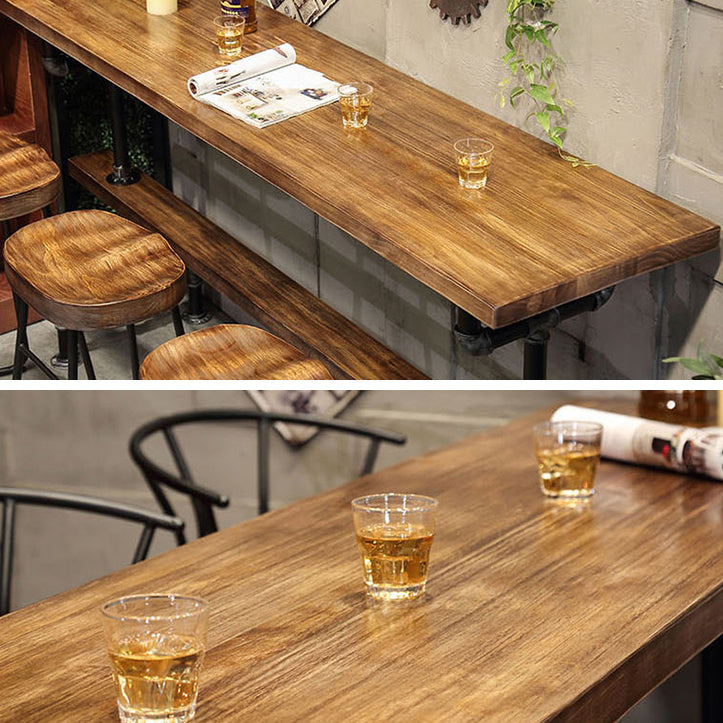 Brown and Black Pub Table Set Industrial 1/2/4/7 Pieces Bar Pub Table Set