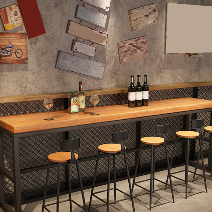 Industrial Rectangle Pub Table Set 1/4/6/7 Pieces Solid Wood Bistro Set