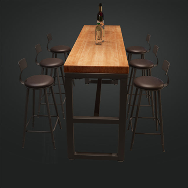 Industrial Rectangle Pub Table Set 1/4/6/7 Pieces Solid Wood Bistro Set