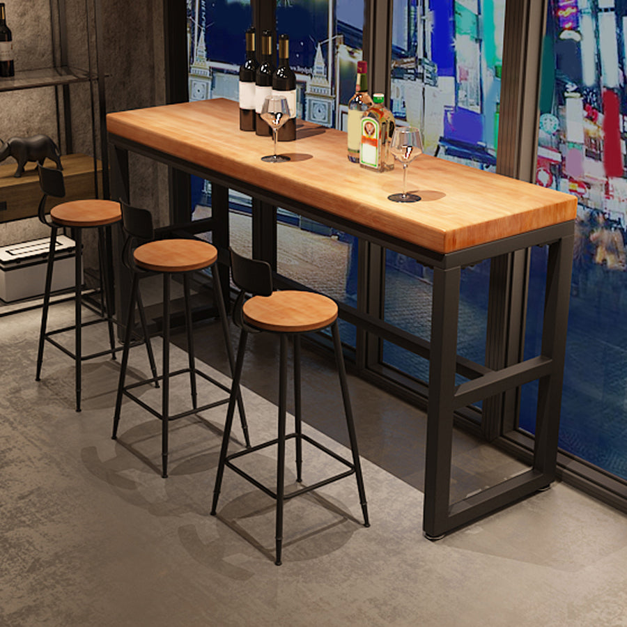 Industrial Rectangle Pub Table Set 1/4/6/7 Pieces Solid Wood Bistro Set