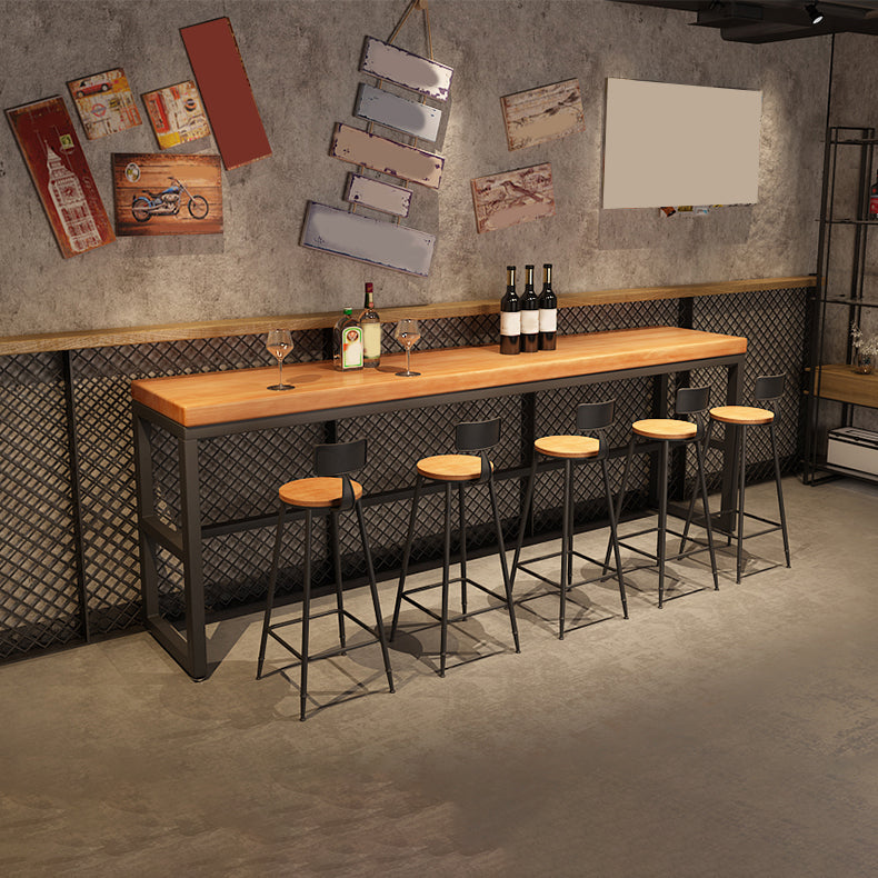 Industrial Rectangle Pub Table Set 1/4/6/7 Pieces Solid Wood Bistro Set