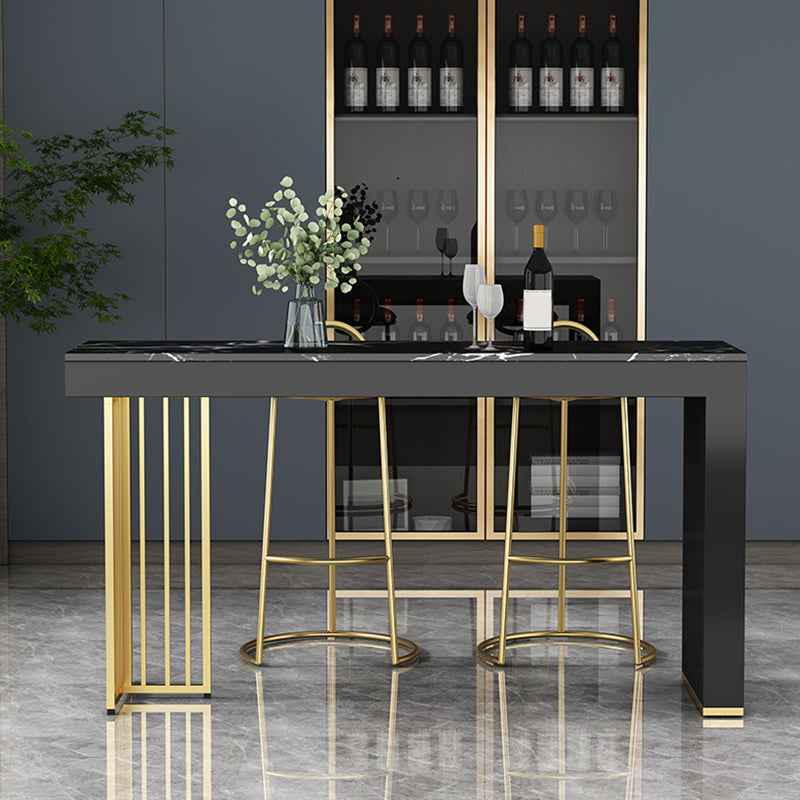 1/3 Pieces Bar Stool and Table Set Faux Marble Contemporary Faux Marble