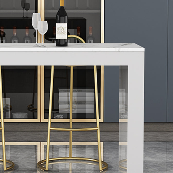 1/3 Pieces Bar Stool and Table Set Faux Marble Contemporary Faux Marble