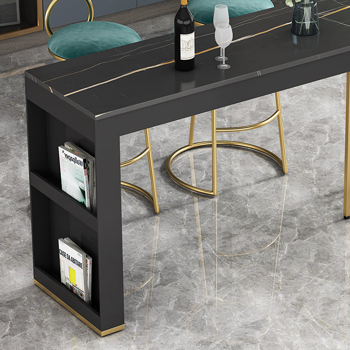 1/3 Pieces Bar Stool and Table Set Faux Marble Contemporary Faux Marble