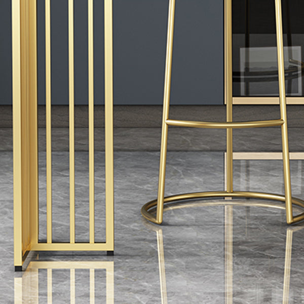 1/3 Pieces Bar Stool and Table Set Faux Marble Contemporary Faux Marble