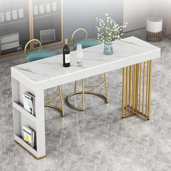 1/3 Pieces Bar Stool and Table Set Faux Marble Contemporary Faux Marble