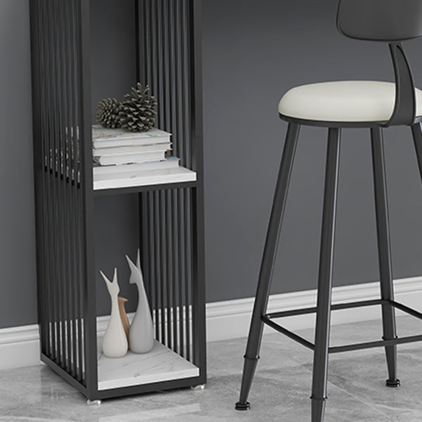 Glam Stone Bar Table Set 1/3 Pieces Rectangle Bar Table with Upholstered Stools