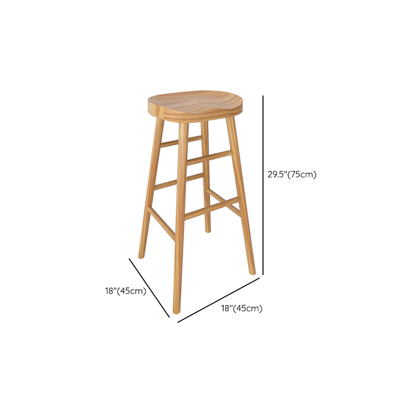 Rectangle Bar Pub Table Set 1/4 Pcs Solid Wood Bar Table and Backless Stools