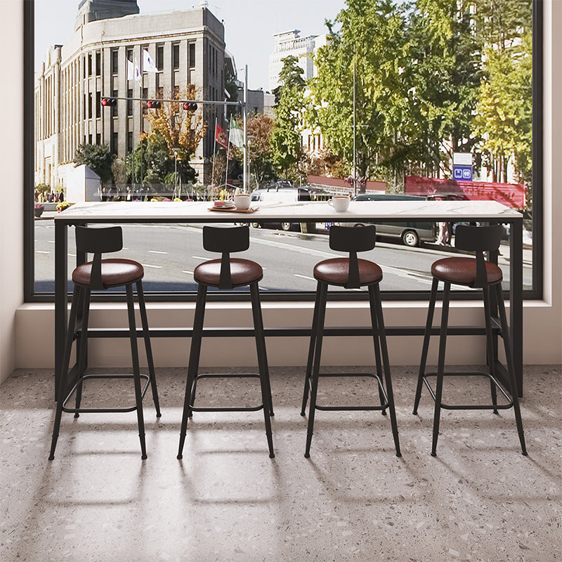 Black Contemporary Counter Height Stools Low Back Bar Stools