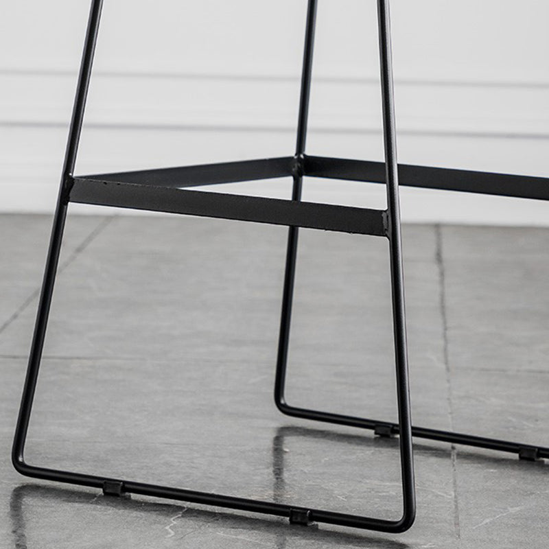 Modern Backrest Armless Counter Stool Iron Cafe Bar Stool with Cushion