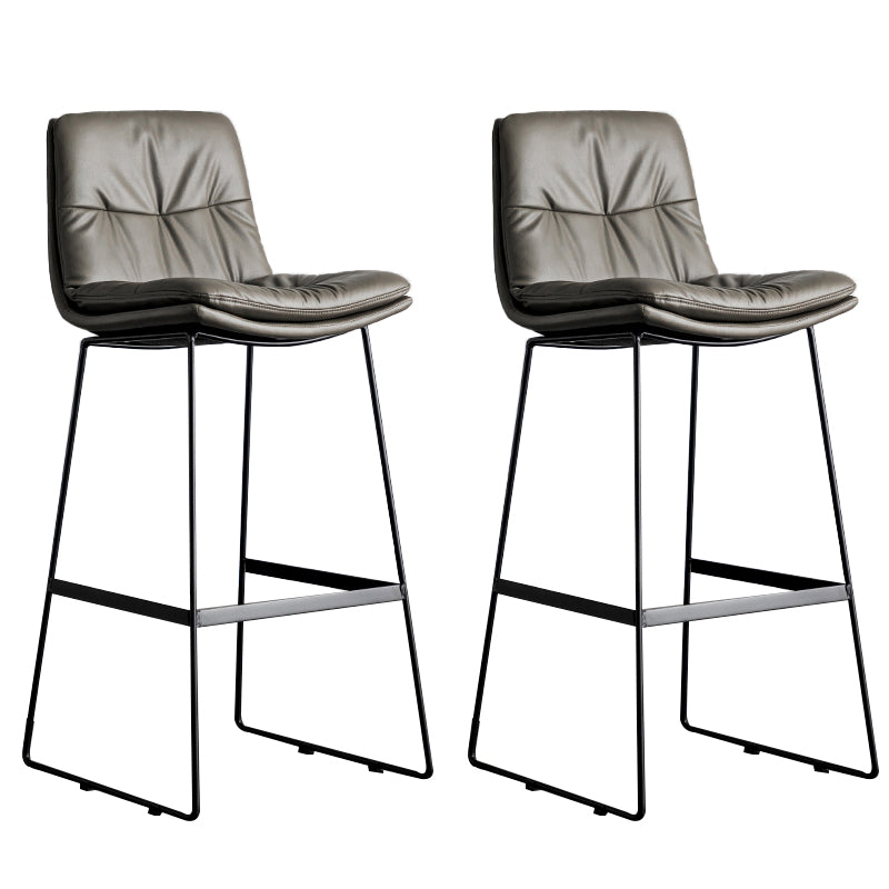 Modern Backrest Armless Counter Stool Iron Cafe Bar Stool with Cushion