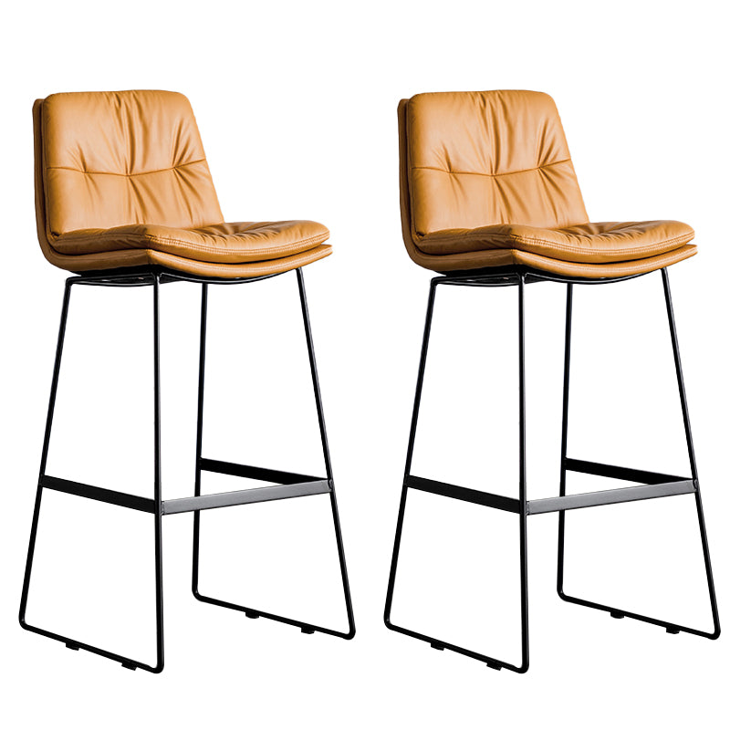 Modern Backrest Armless Counter Stool Iron Cafe Bar Stool with Cushion