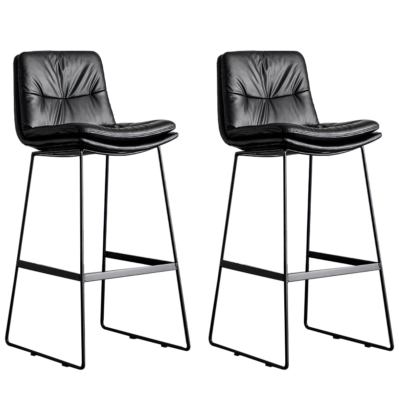 Modern Backrest Armless Counter Stool Iron Cafe Bar Stool with Cushion