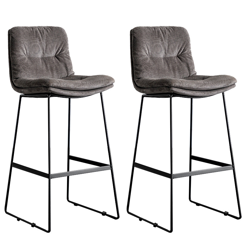 Modern Backrest Armless Counter Stool Iron Cafe Bar Stool with Cushion