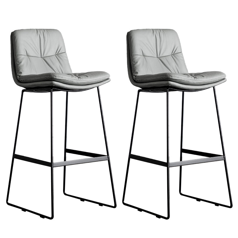 Modern Backrest Armless Counter Stool Iron Cafe Bar Stool with Cushion